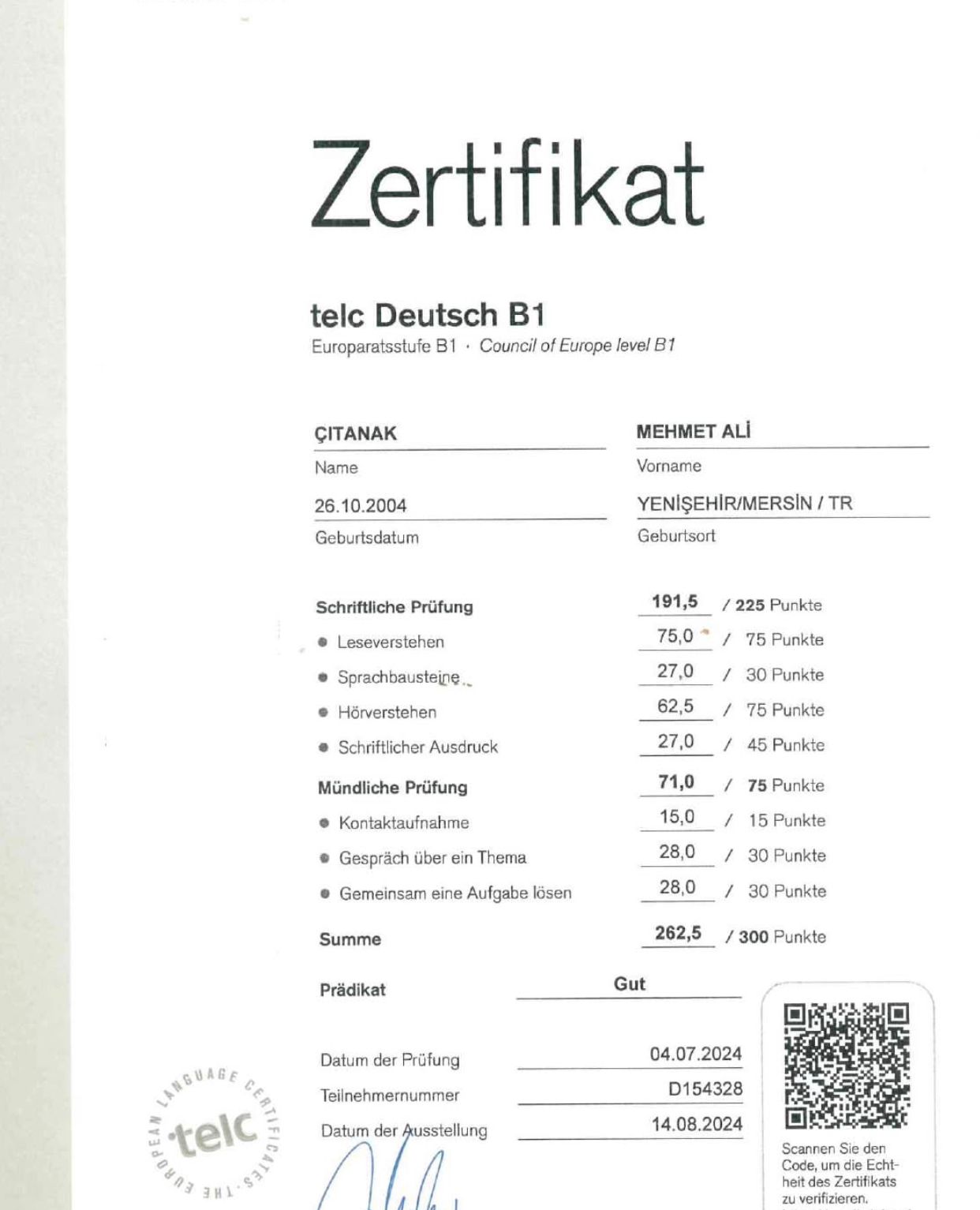 Verbessern Sie online Ihre TELC B2-Bandnote in Aserbaidschan