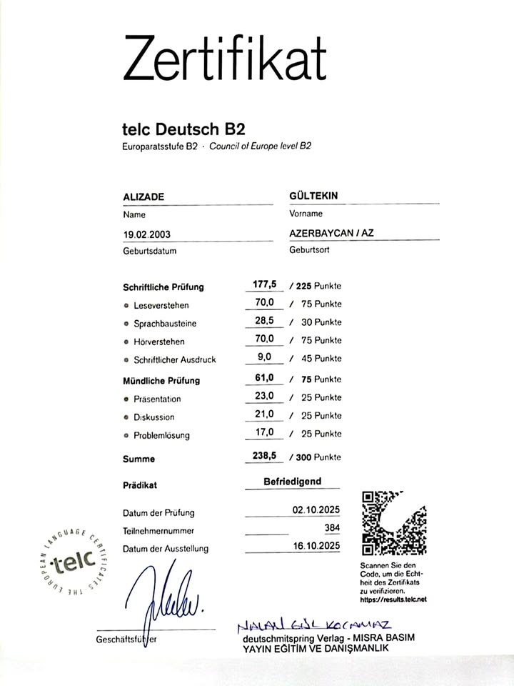 Kaufen Sie TELC B1 Zertifikat ohne Prüfung onlin