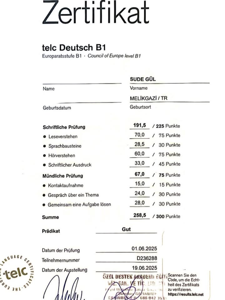 TELC B1-Zertifikat ohne Prüfung online in Nepal